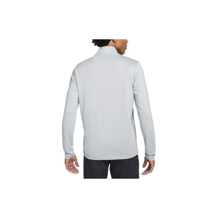 Nike Victory Solid Logo Half-Zip Design Long Sleeve T-Shirt Men Tops Light-Smoke-Gray FD5837-077