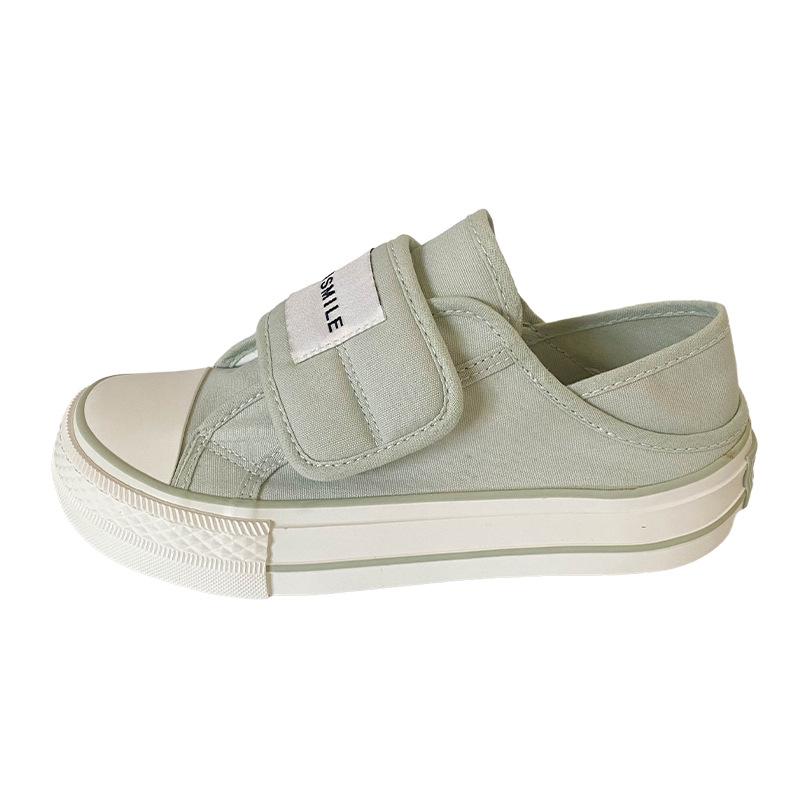 GD26 Velcro Thick-soled Two Wear Canvas Shoes Women's Shoes Thick Baseplate Shoes Summer Thin One Pedal Lazy Little White Shoes