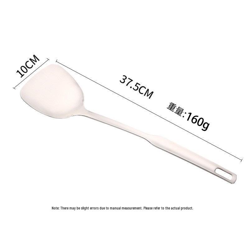 Stainless Steel Cooking Shovel & Spoon 7-Piece Set, Long Handle with Scraper