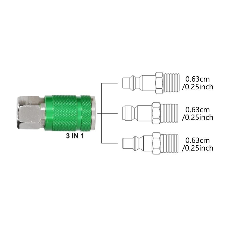 Universal Air Hose Fittings Aluminum Quick Connectors Universal Air Couplers & Plugs set High Pressure Air Fittings set
