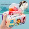 Baby Tissue Box Toy Silicone Montessori Early Learning Toy 0-12 Months Unbreakable Cloth Book Pull Out Toy Washable