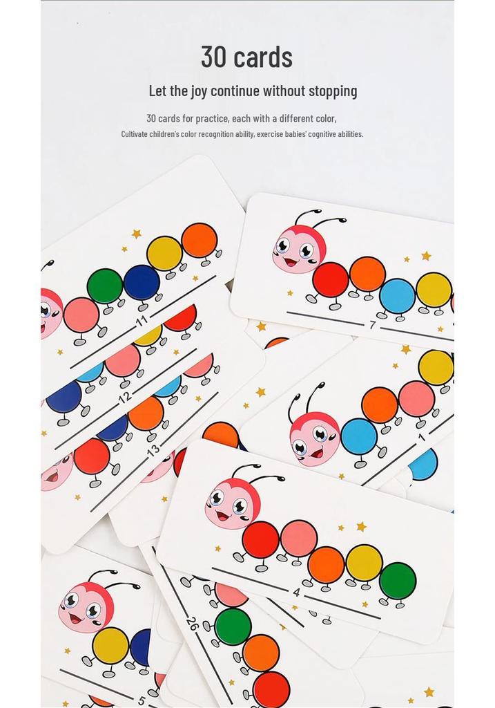 Montessori Bead Clamping & Color Recognition Caterpillar Toy for Early Education
