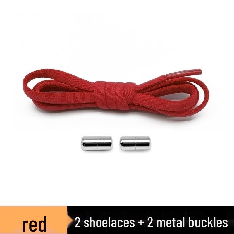 Semicircular No-Tie Elastic Shoelaces with Metal Capsule Buckle Shoe Accessories