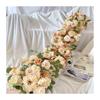 200cm champagne Atficial Flower Row Runner Elegant Center Stage Background for Wedding Party Home Decoration