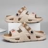 Kids Shoes Mens Dual-Strap Two-Tone Slip-On Sandals Thick Sole Non-Slip Beach Casual Slide Shoes