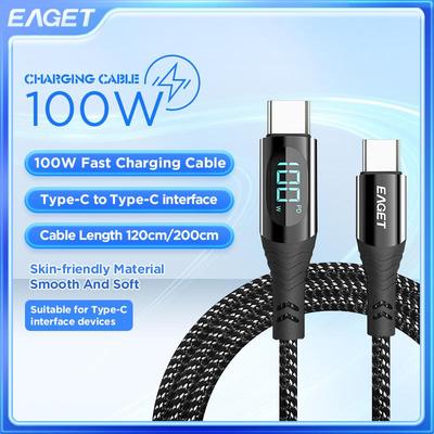 Cavo USB-C a Lightning a Ricarica Rapida 100W - Cavo in Nylon Intrecciato con Display Digitale per Android, iPhone 15 e Altro