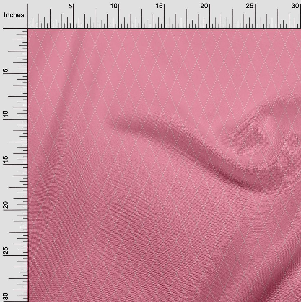oneOone Cotton Flex Medium Pink Fabric Argyle Check Craft Projects Decor Fabric Printed By The Yard 40 Inch