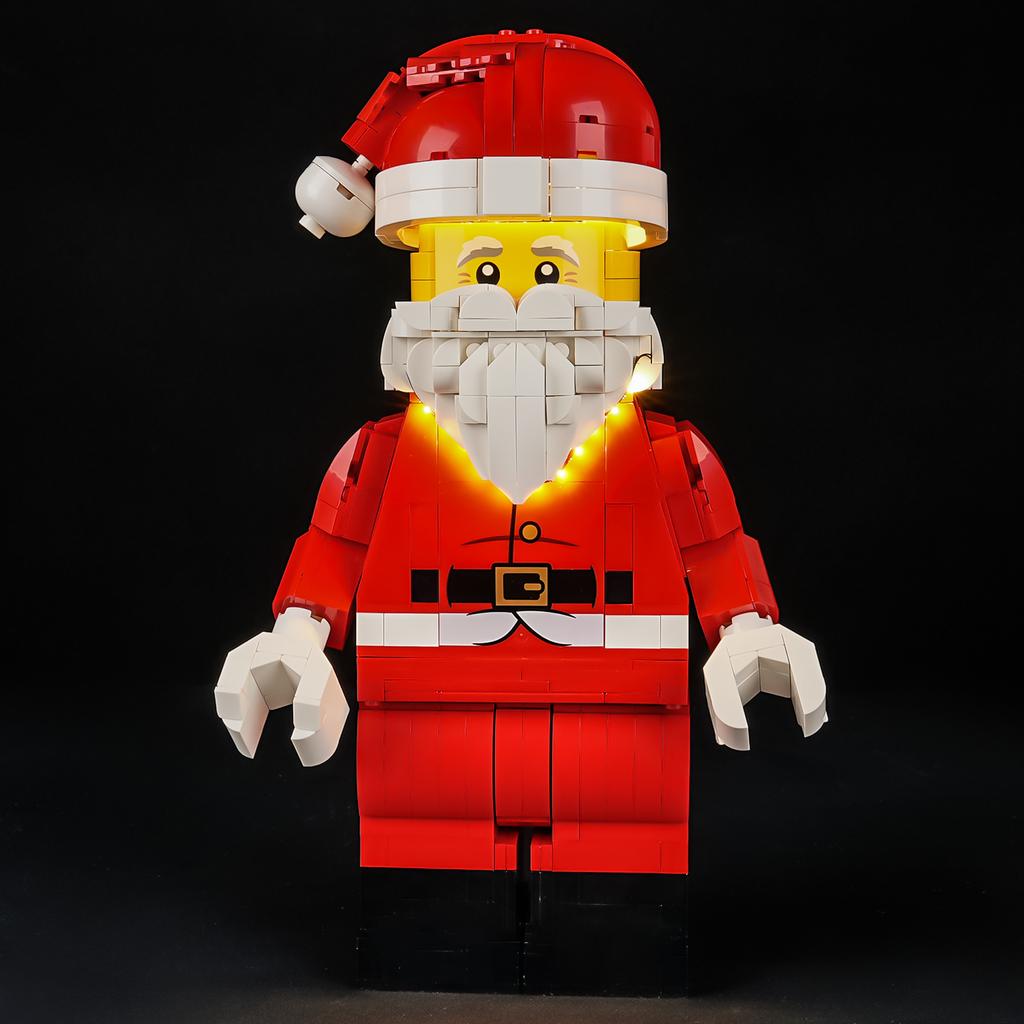 Kit de Iluminación LED DIY Para Minifigura de Papá Noel 40820 de LEGO a Escala Grande Juguete de Bloques de Construcción Decoración Accesorios de Iluminación Ajustables