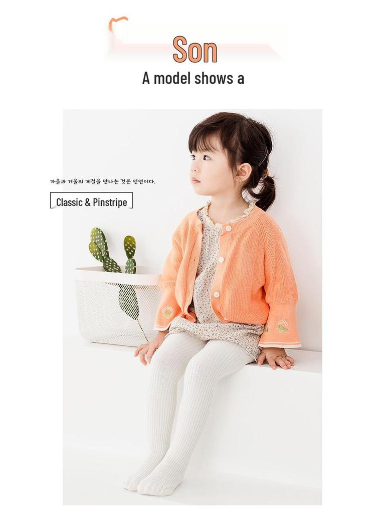 Warm Cotton Fleece-Lined Infant Bodysuit & Tights for Girls - Medium Thick Outerwear for Autumn/Winter