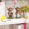 Figuras de Vaca Coelho de Páscoa Decoração, Médio 1 Peça Estátuas de Páscoa de Resina Com Ovos, Para Decoração de Mesa de Casa, Bandeja de Servir em Camadas, Centros de Mesa para Festa de Primavera