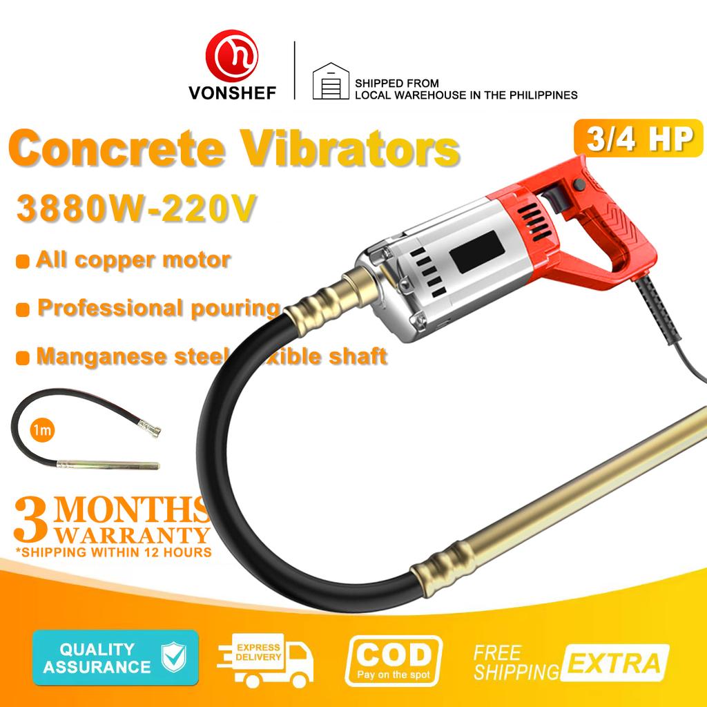3880W Wysokiej Mocy Wytrzymały Przenośny Wibrator do Betonu 220V 50Hz Elektryczny Mieszalnik Cementu i Gruntu Wysokiej Jakości Ręczny Elektryczny Wibrator do Betonu Z Nowym