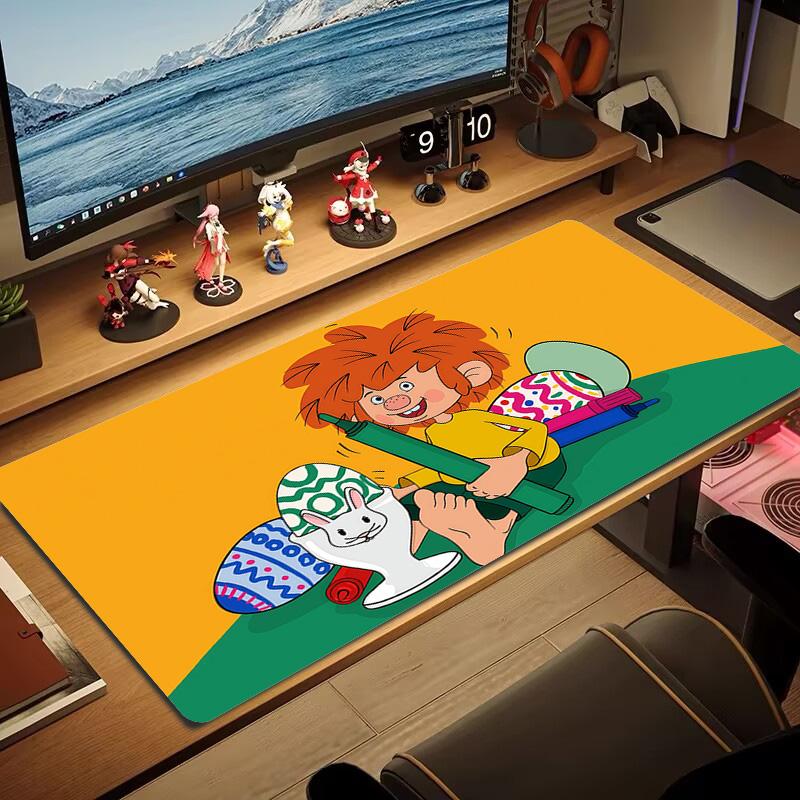 Pumuckl Print Cushion Non-slip Laptop Tablet Big Mousepad XXL Mat Mini PC Playmat With Lock Edge
