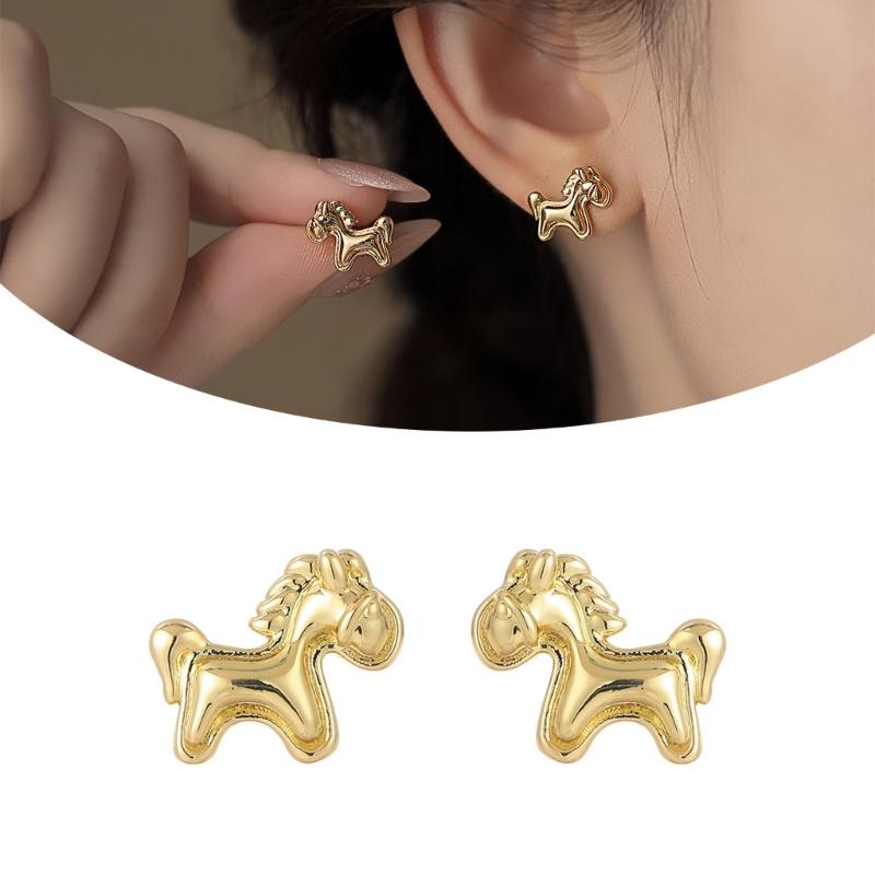 Horse Designs Studs Earrings In Sturdy Alloy Metal for Fashionable Women Jewelry Accessory