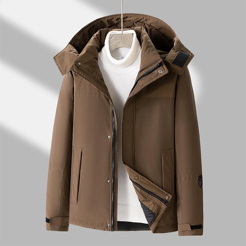 

Мужская пуховая куртка куртка утолщенная теплая однотонная повседневная пух белой утки зимняя новая парная большого размера мужская одежда тренд 4XL