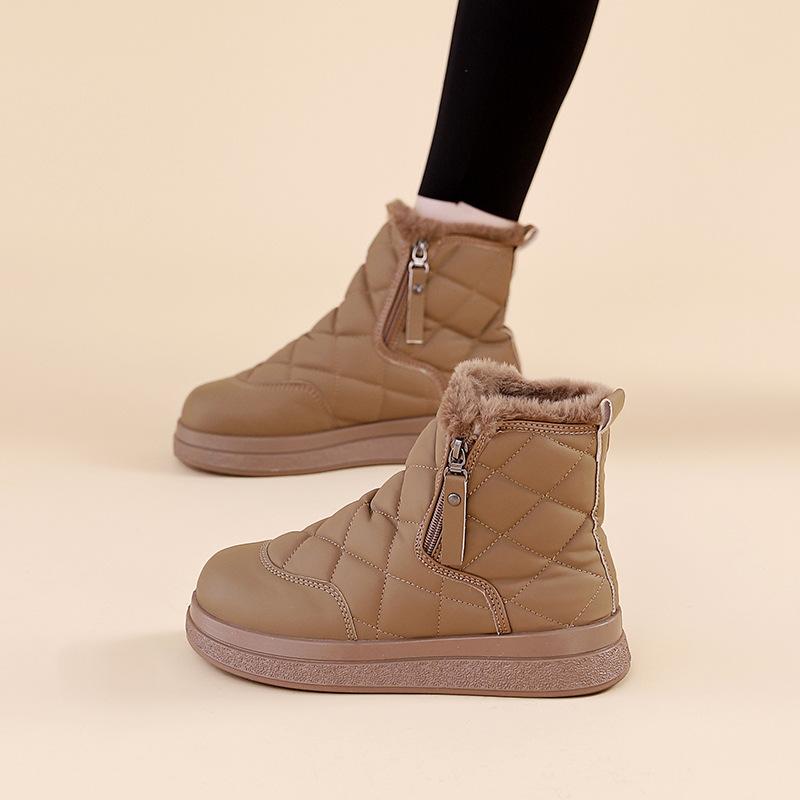 Snow boots women's 2025 new winter velvet thickened warm high-top boots platform cotton shoes snow boots DY8888