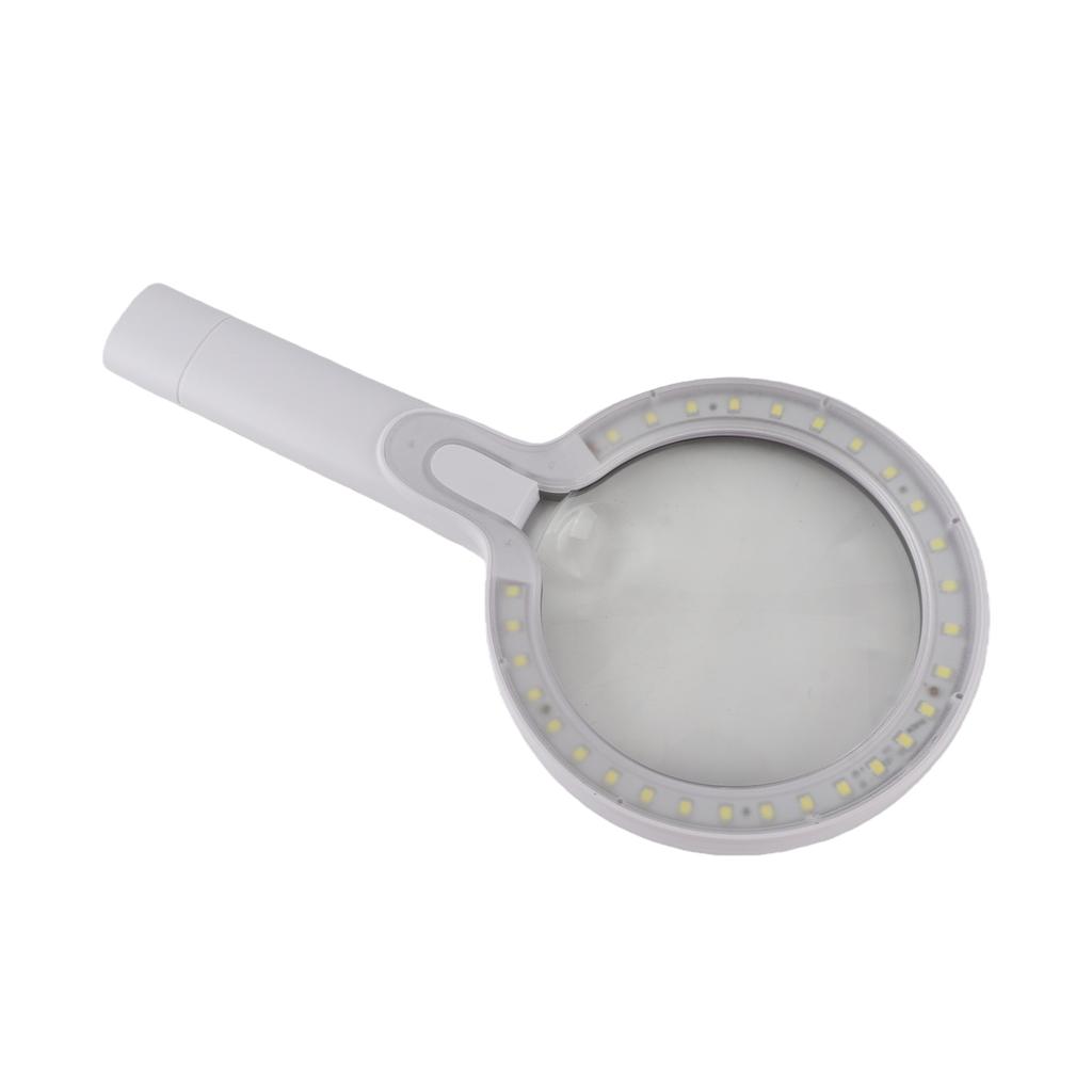 Double Lens Magnifier 10X & 5X Handheld Magnifier Magnifying Glass Lens Large Diameter 3 Brightness Levels for