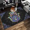 Colorful Hamsa Mandala Pattern Office Rug Chair Mat, Entryway Carpet, Suitable for Front Door, Bedroom, Living Room, Desk, Holiday Gift