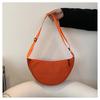 Women Solid Color Zipper Dumpling Bun Crossbody Bag Leisure Inclined Shoulder Bags Adjustable Band Strap Armpit Handbag