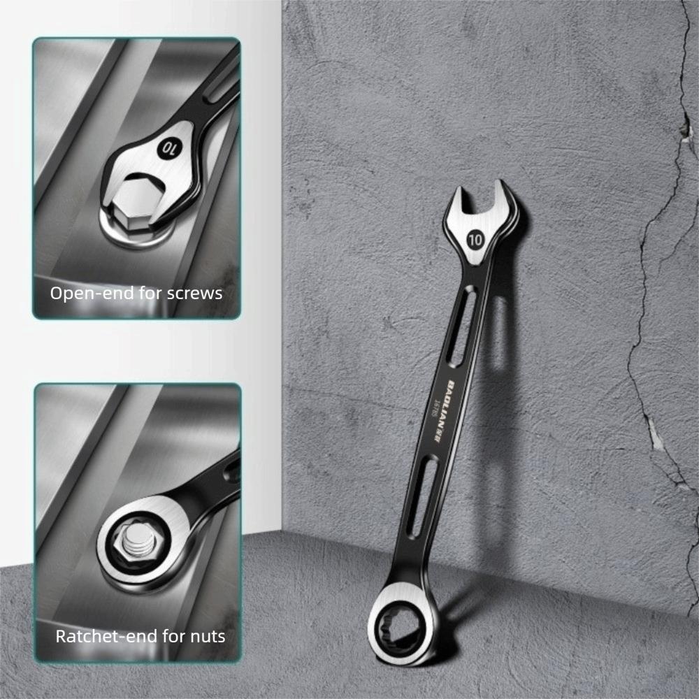 Durable 6-15mm Dual-purpose Wrench Anti Slip Labor-saving Combination Ratchet Wrench Spanner Hand Tool