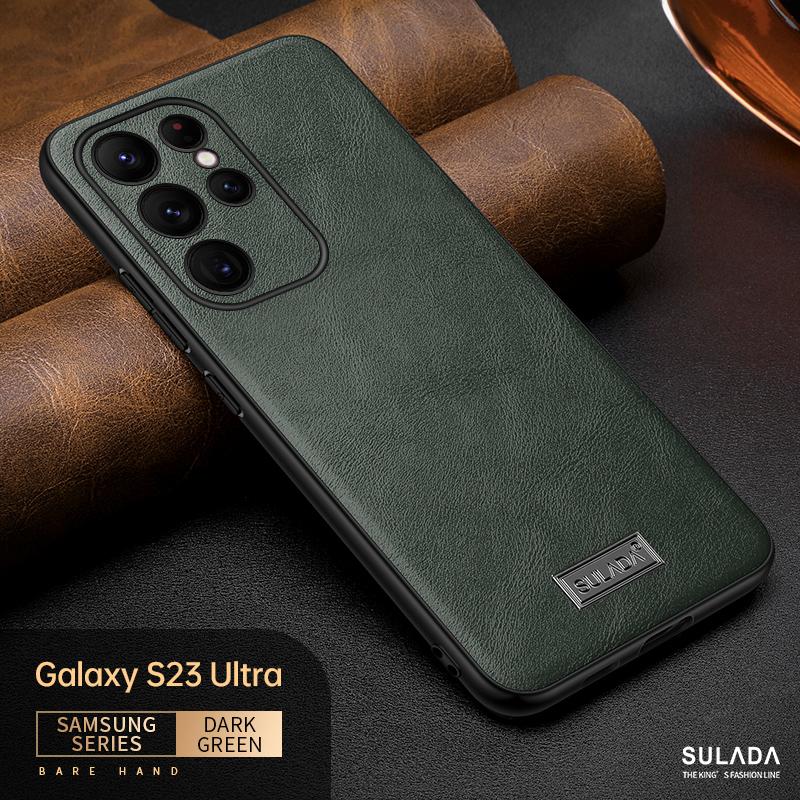 Custodia in Pelle PU Premium per Samsung Galaxy S23 S23 Ultra Plus Sottile Elegante Presa Morbida Antiurto Anti-Graffio Cover Protettiva