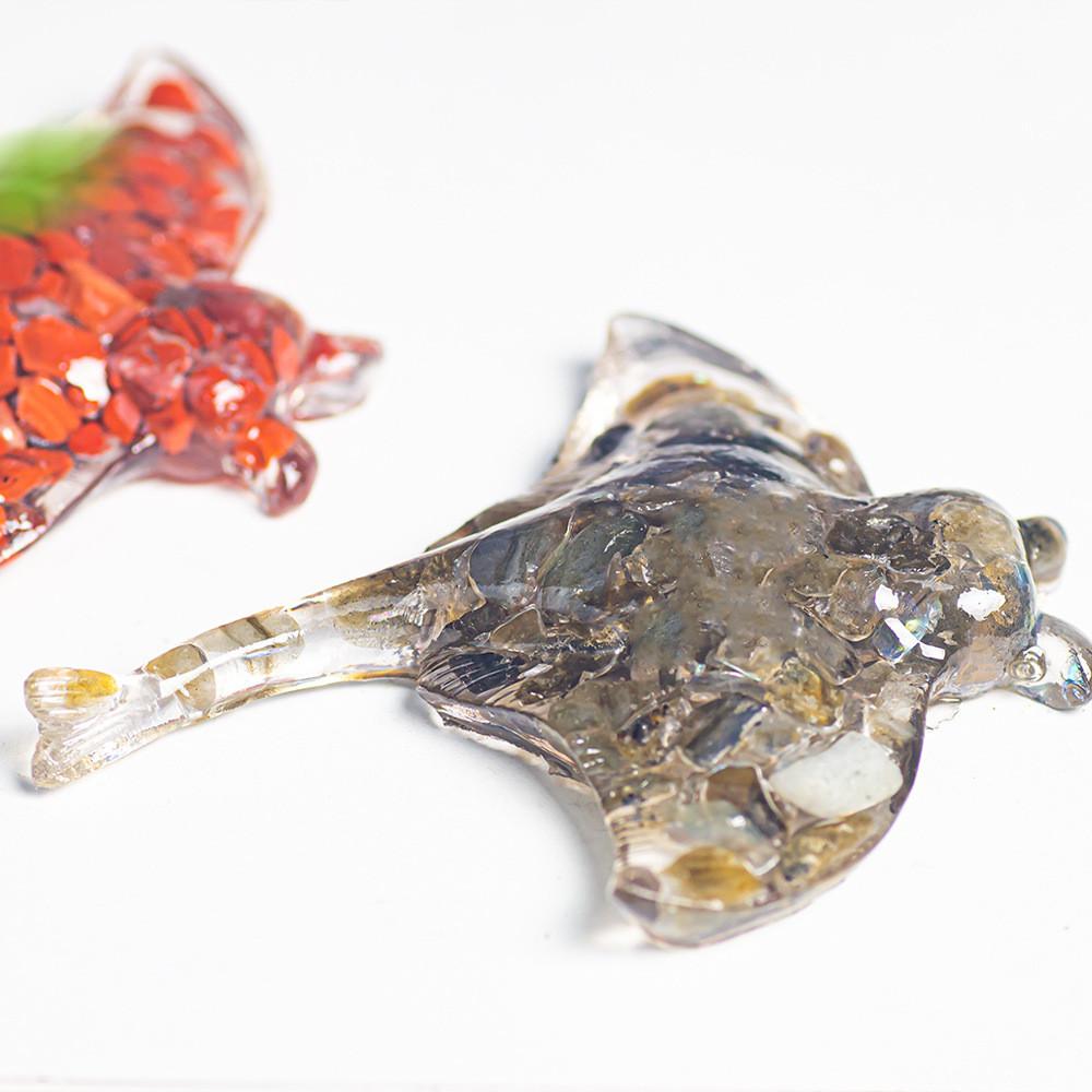 Ocean Creature Resin Sculpture With Natural Crystals For Home Decor And Giftgiving