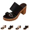 Summer Women High Heel Slide Sandals Open Toe Buckle Strap Platform Heeled Mules Comfortable Casual Footwear for Outdoor Indoor Use