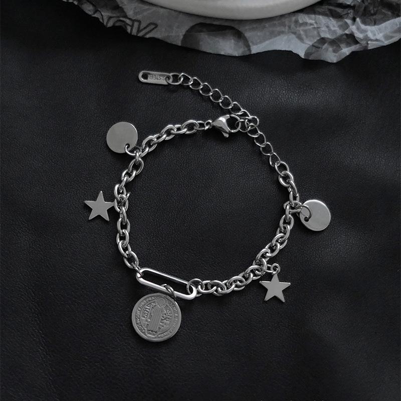 Religious Charm Saint Benedict Bracelet Teardrop 316L Stainless Steel San Benito Star Chain Medal Bracelets for Women