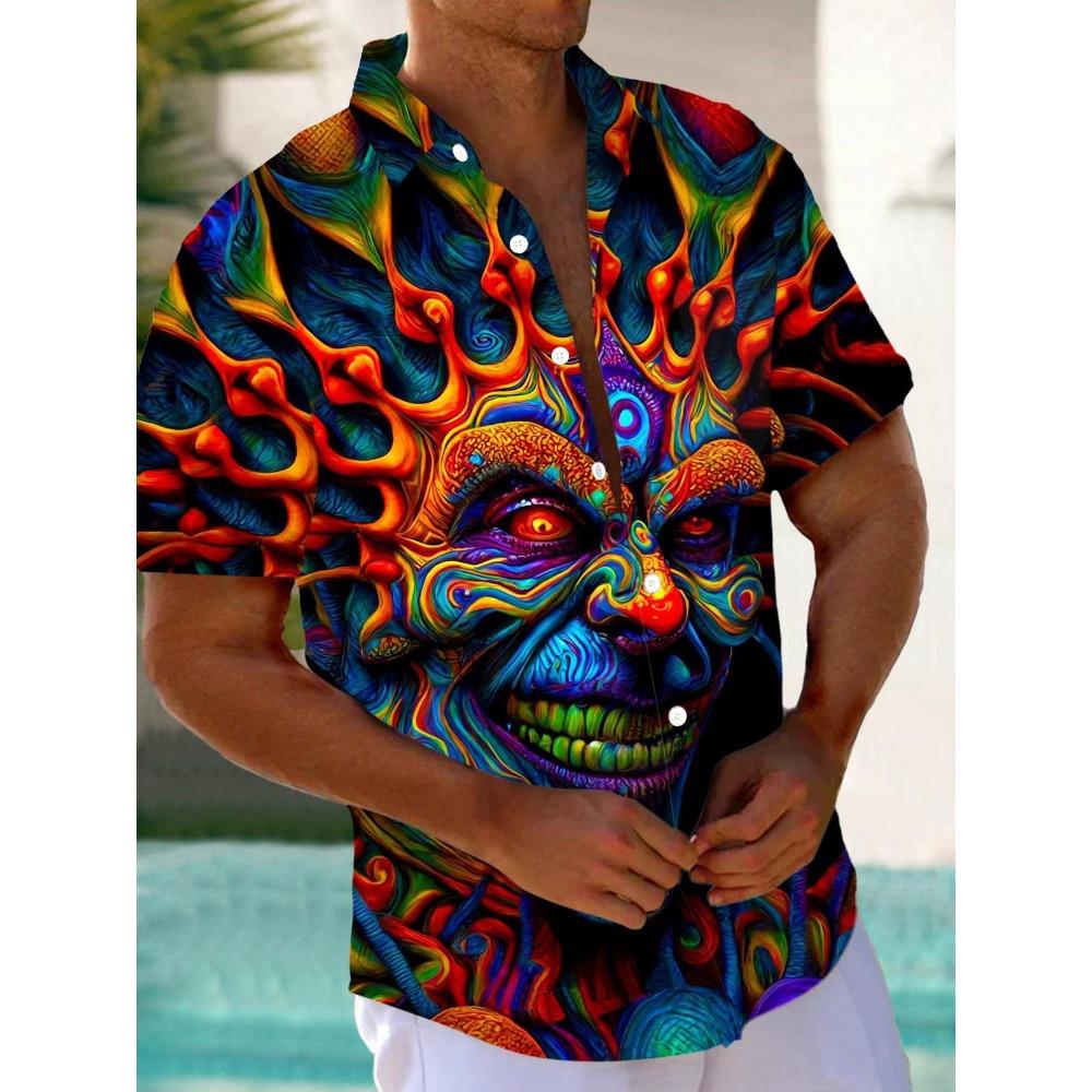 

Летняя гавайская рубашка весна/лето мода мужская рубашка для отдыха на улице прогулки турист пляж принт полностью открытая рубашка с коротким рукавом на пуговицах XXXL