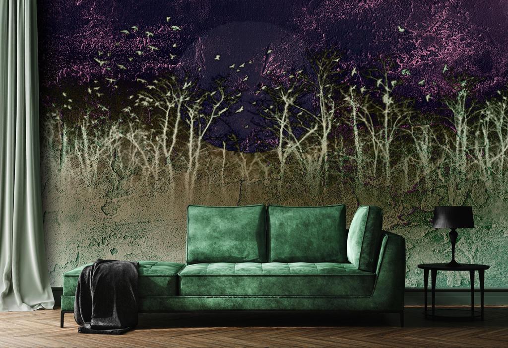 Wallpaper Purple Night Tree