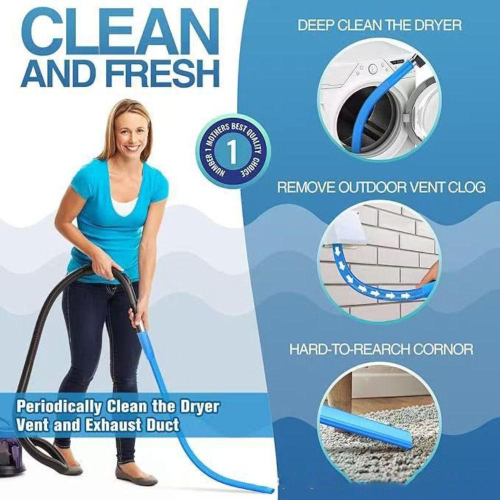 Elastic Connector Dryer Vent Cleaner Kit Vacuum Hose Universal Compatible Design Vacuum Hose Attachment Quickly Cleaning