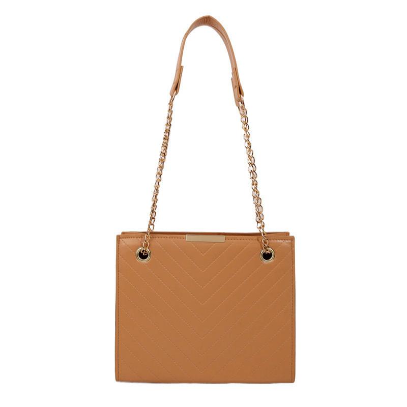 Schicke PU-Ledertasche mit Kettenriemen Stilvolles gestepptes Design für den täglichen Gebrauch