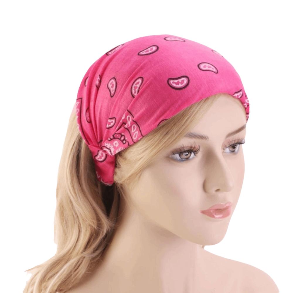 Boho Cotton Paisley Print Headband Elastic Soft Hair Band Wide Non Slip Hair Scarf Daily Wear