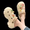 Women's Baotou Platform Trend Heighten Hole Shoes Outdoor Non Slip Lightweight Comfortable Sandals Hawaii Casual Half Shoes
