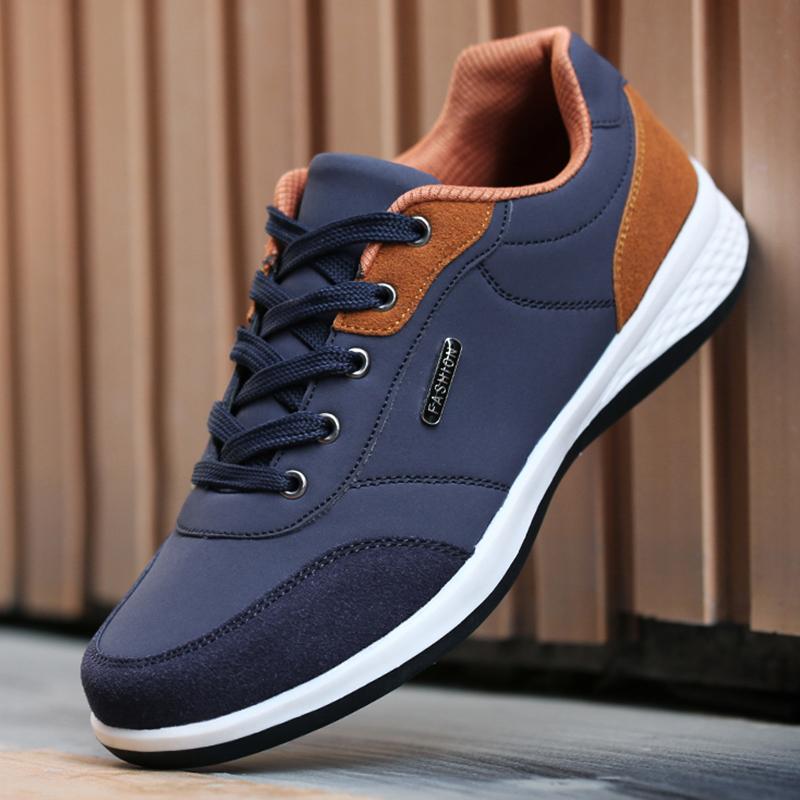 Men PU Leather Shoes Sneakers Trend Casual Shoes Fashion Breathable Leisure Male Sneakers Non-Slip Footwear Men Vulcanized Shoes