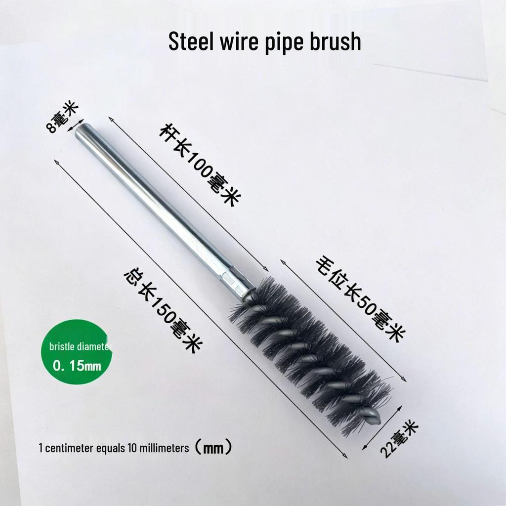 304 Stainless Steel Wire Brush for Inner Hole Cleaning: Rust Removal, Polishing, Deburring, with Handle.