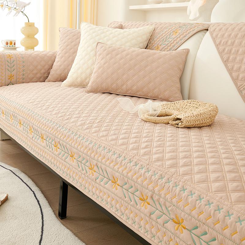 Nordic Pure Cotton Sofa Cushion Simple Modern Four Seasons Universal Non-Slip Fabric Seat Cushion Leather Sofa Cover Cover Cloth Towel