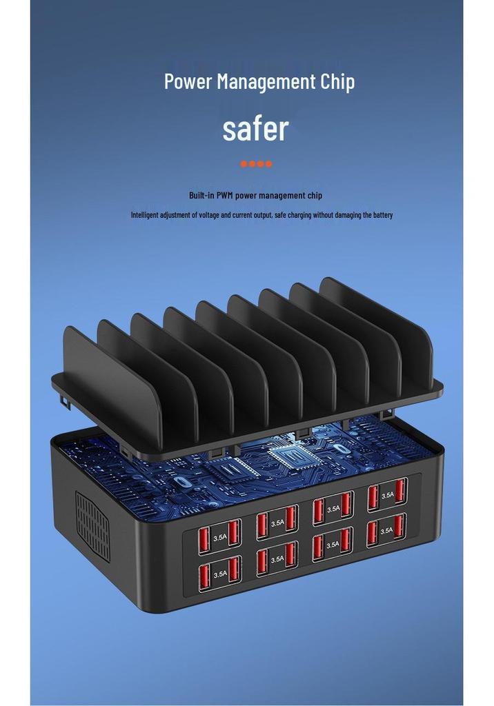 Multi-functional 150W High Power USB Charger with Stand - 7 & 16-Port Phone Holder