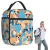 A Pack Of Chihuahuas, Basic Blue Color Insulated Lunch Bag for Women Kids Leakproof Food Boxes Thermal Lunch Box Tote