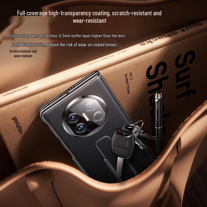 MOFI Huawei Mate X5 Genuine Leather Magnetic Flip Case with Invisible Wrist Strap