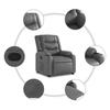 Recliner with Rising Aid Gray Artificial Leather