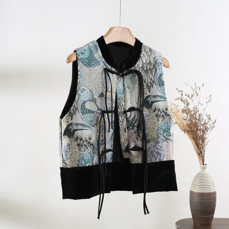 

Женский жаккардовый жилет обладает универсальным характером. Популярный в этом году дизайн рубашки на пуговицах XXXL [Recommended 138-75kg] синий