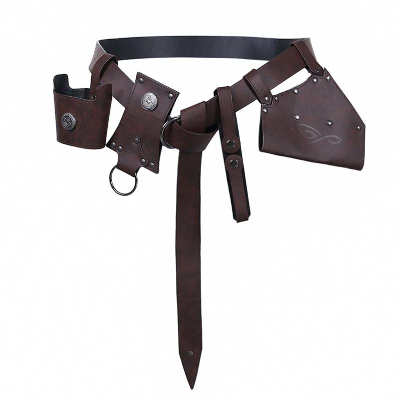 5 Piece Medieval Belt Set Costume Accessory For Role Play Cosplay