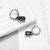 Stylish Geometric Square Green Gemstone Hypoallergenic Earrings for Women Elegant Casual Dinner Party Jewelry Girls Gifts