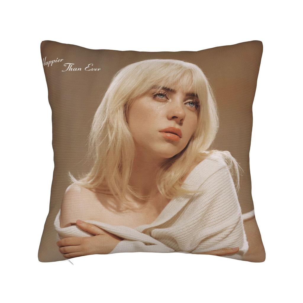 Billies Eilishs Pillowcase Double-Sided Printing Fabric Cushion Cover Decoration Throw Pillow Case Cover Home 45X45Cm