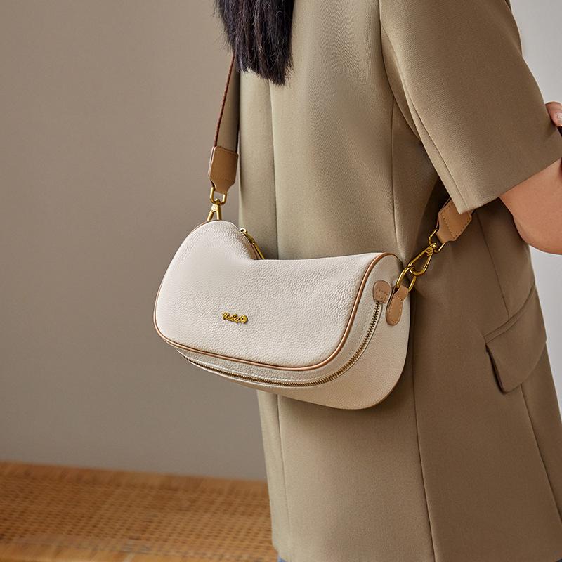 Mrs. Qiao Bag for Women 2025 New Style Ladies Pillow Bag High-end Crossbody Bag Saddle Bag Single Shoulder Genuine Leather Women's Bag