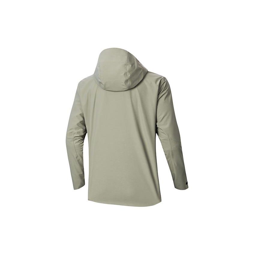 Anta Training Series Hooded Solid Color Zipper Design Waterproof Windproof Jacket Men Jacket Dry-Olive 152417635-2