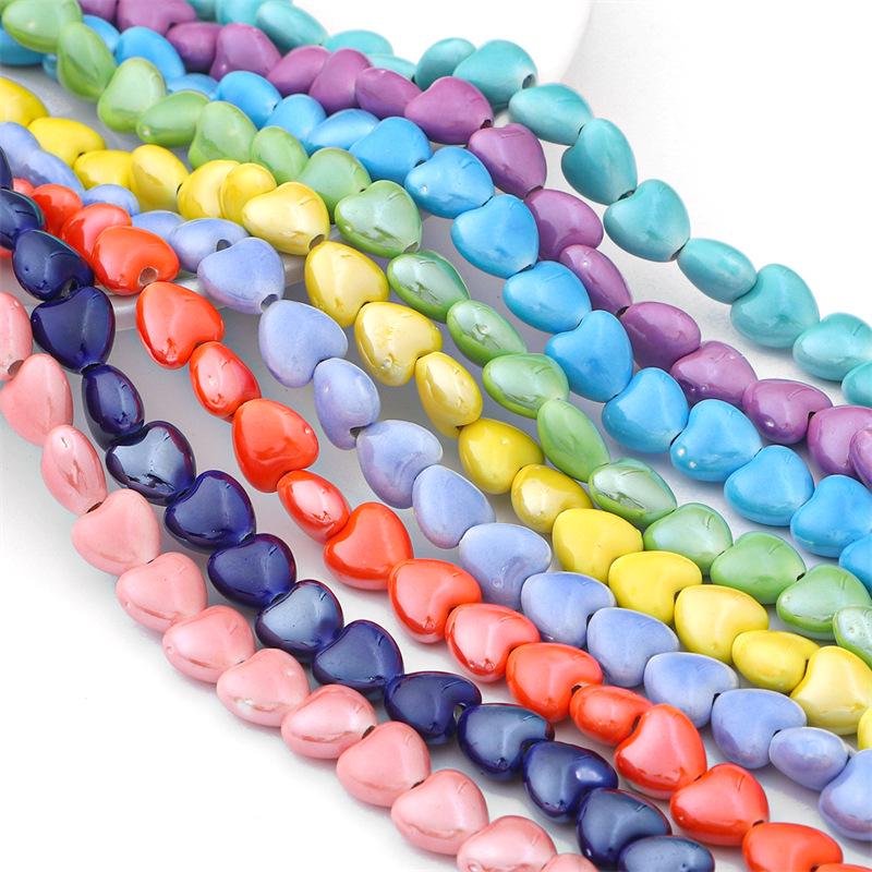 

Nai Du Ceramic Peach Heart Beads for DIY Bracelets, Necklaces & Earrings