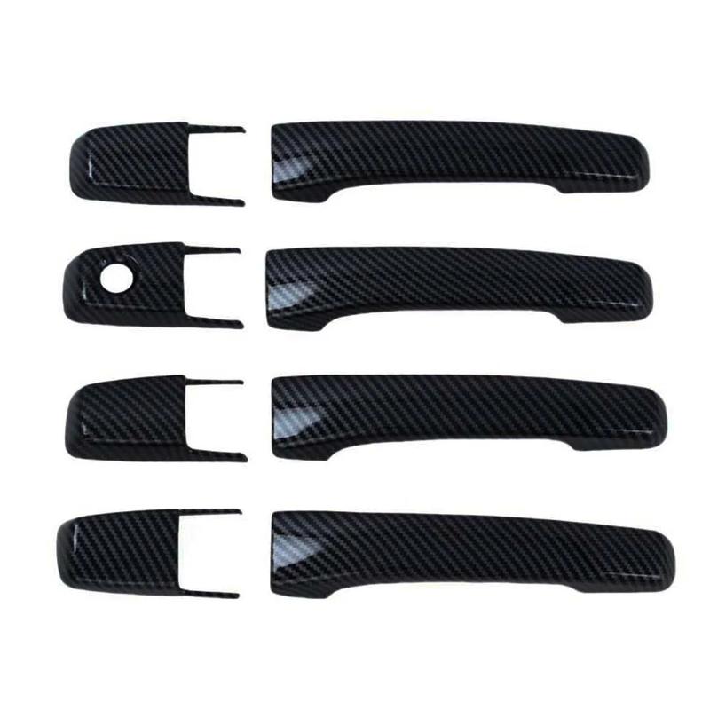 Car Decoration Door Bowl Handle Cover For Mitsubishi Pajero V60 V70 V73 V75 1999-2006 Carbon Fiber Chrome Silver Glossy Black