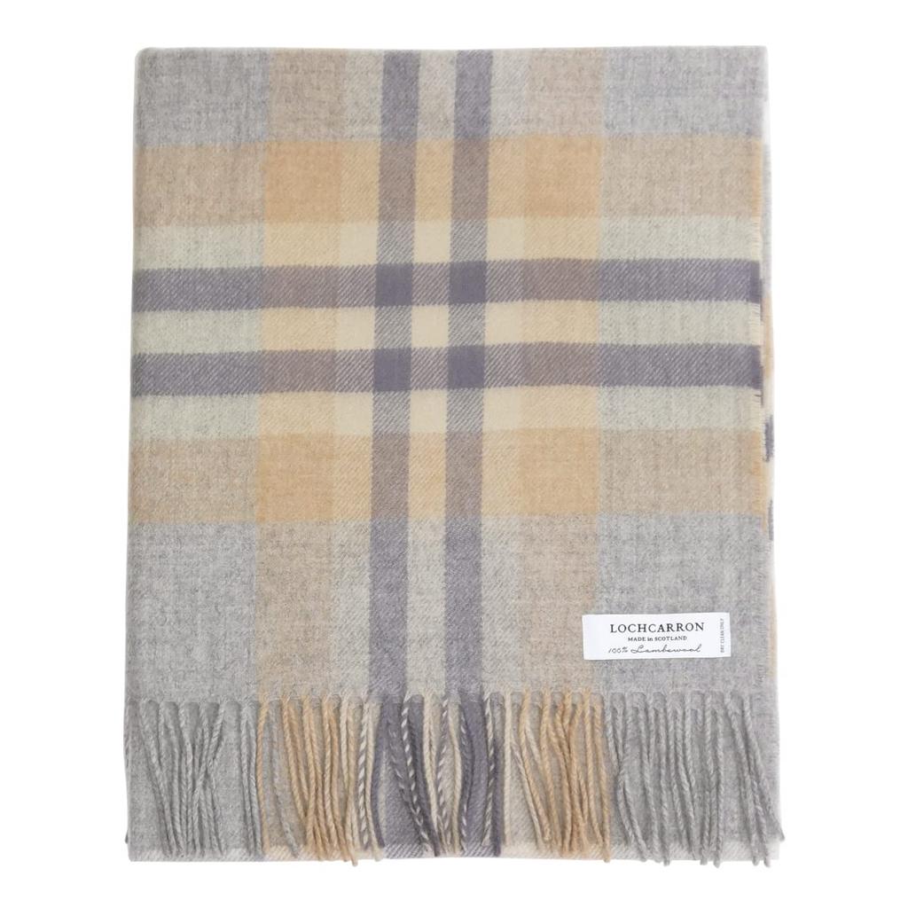Lochcarron Lambswool Tartan Stole X Large, Scottish-Made, 100% (180cm 70cm) (Iona Silver)