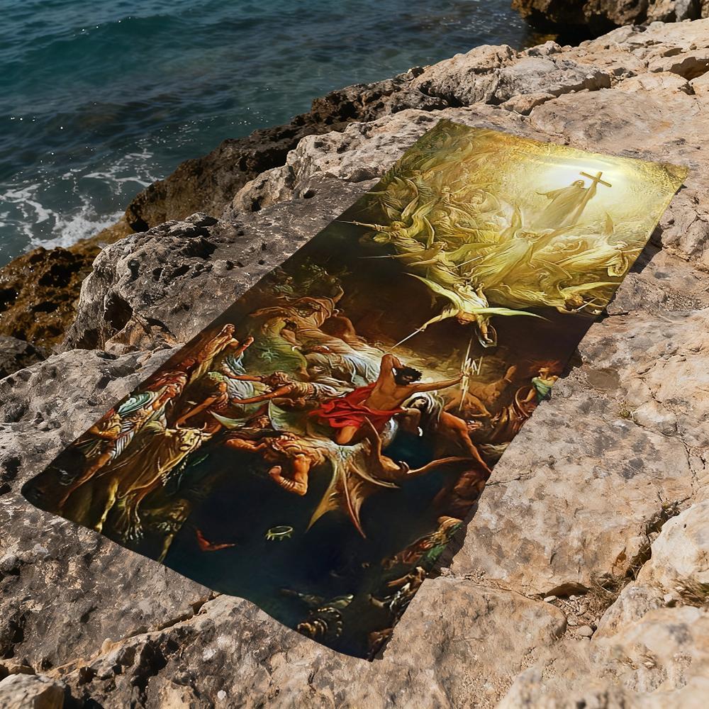 Gustav Dore Satan Towel Beach Quick Dry Soft Pool Towels Gift for Travel Gym Shower Camping sports